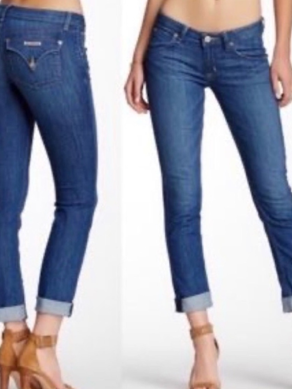 Hudson Jeans Cropped Slim Ankle Jeans - Blue
